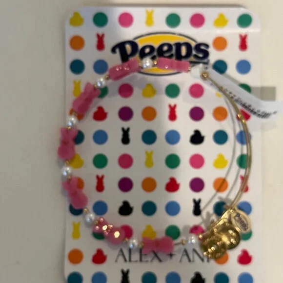 Alex and Ani Easter Peeps Bunny Beaded Bangle pink, collectable - Picture 3 of 14